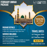 7 Nights February Group Umrah Offer - $1700